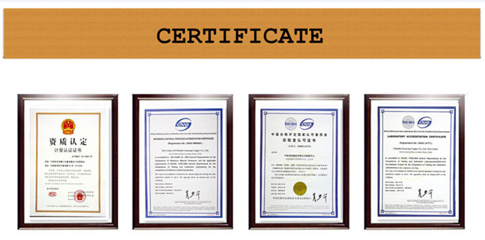 C77000 তামা নিকেল দস্তা স্ট্রিপ certificate